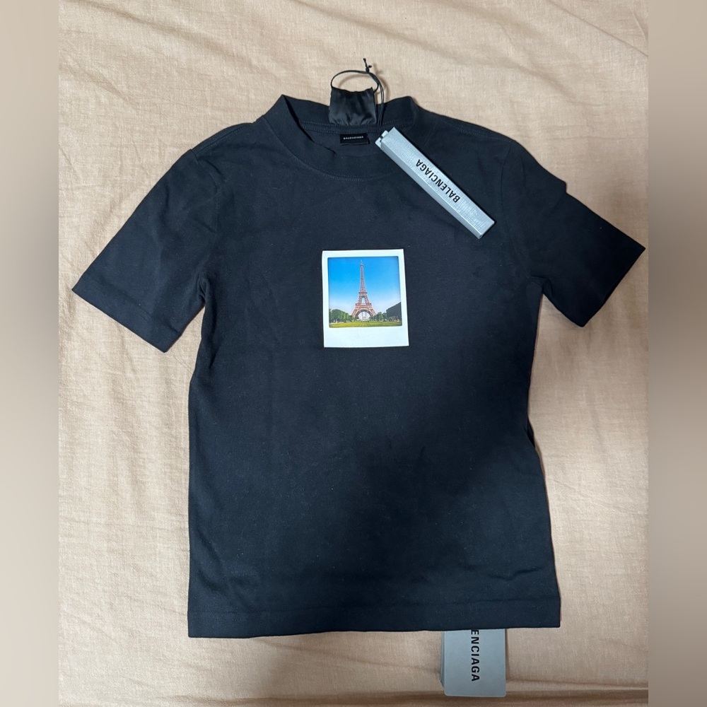 Balenciaga Black Tee with Eiffel Tower- kids size S